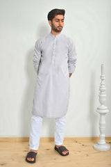 Hud Hud Men's Leuven Mandarin Collar Stitched Kurta