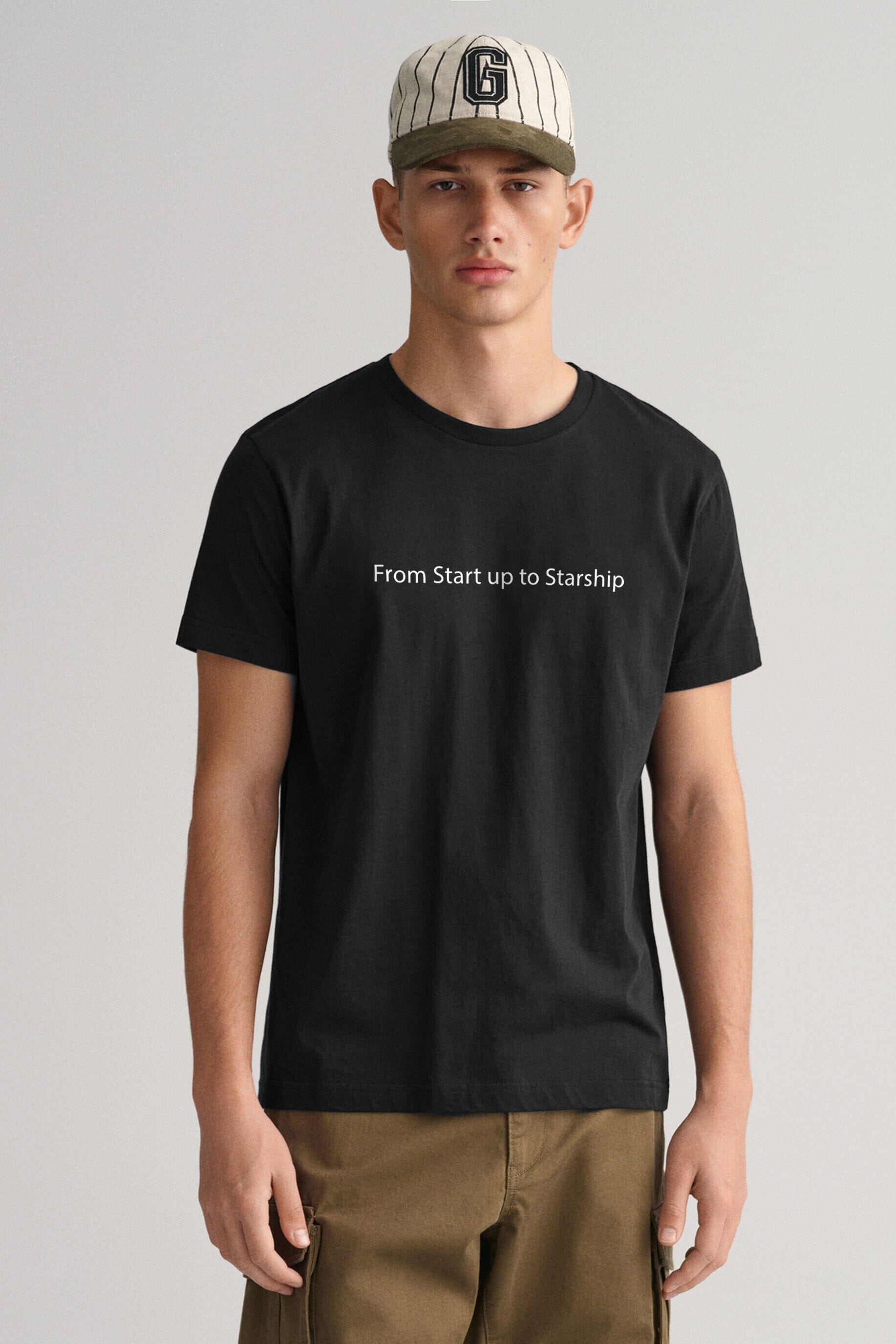 LE Men's CEO Start Up To Starship Printed Crew Neck Tee Shirt Men's Tee Shirt Image 