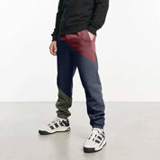 MAX 21 Men's Contrast Design Betim Sweat Pants Men's Trousers SZK Navy & Plum S 
