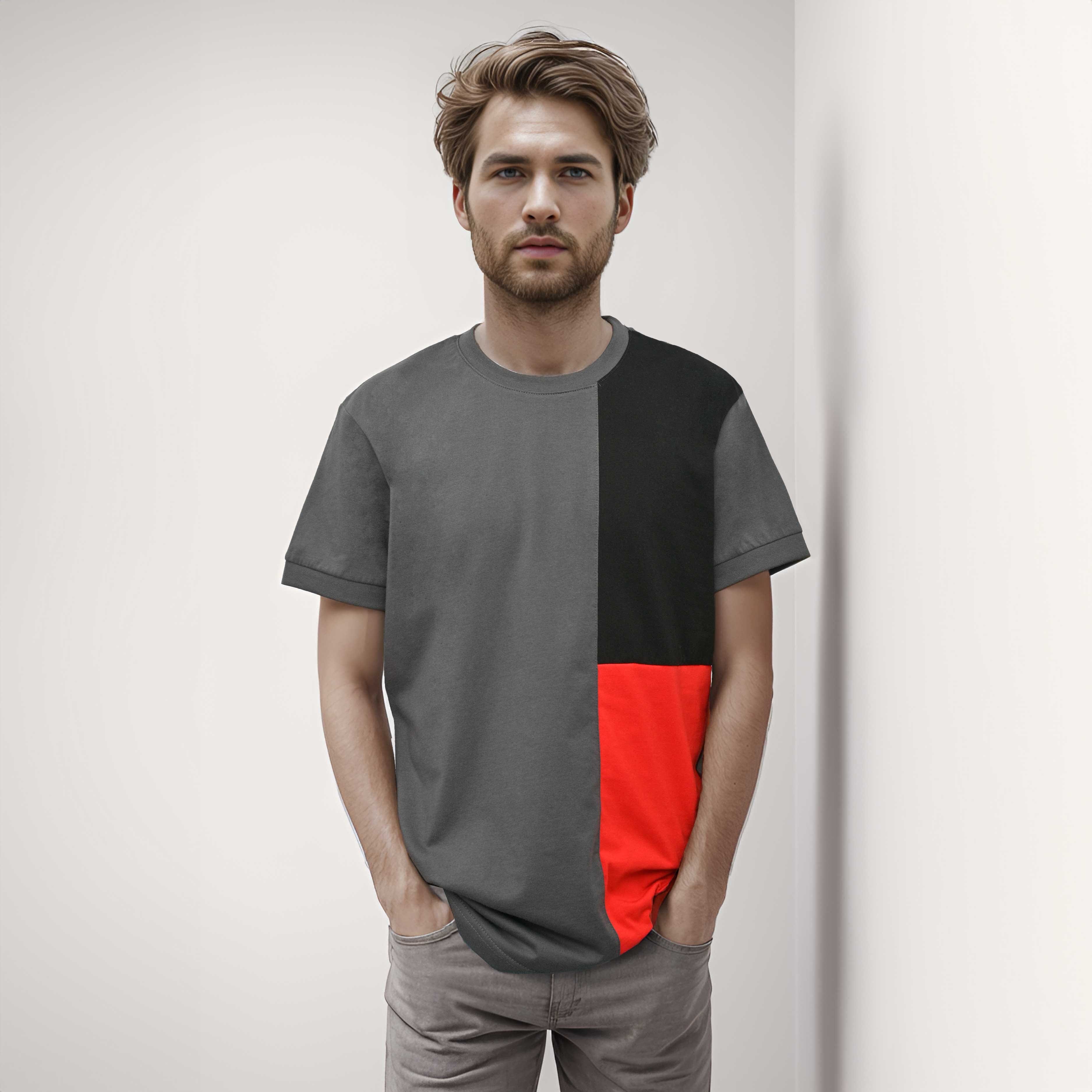 Polo Republica Men's Double Contrast Panel Short Sleeve Tee Shirt Men's Tee Shirt Polo Republica 