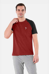Max 21 Men's Contrast Panel Eagle Reflector Printed Tee Shirt