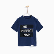 ZR Kid's The Perfect Nap Printed Minor Fault Tee Shirt Boy's Tee Shirt SRK 9-12 Months 
