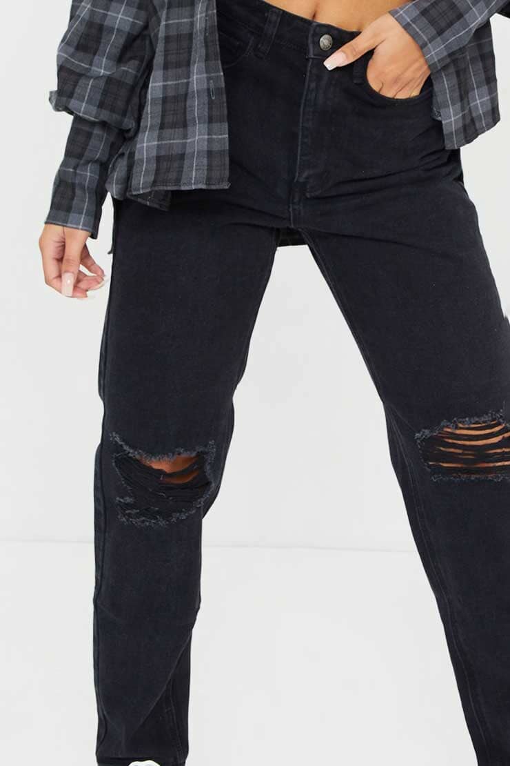 PLT Women's Classic Knee Rip Minor Fault Jeans Women's Denim HAS Apparel 