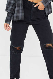 PLT Women's Classic Knee Rip Minor Fault Jeans Women's Denim HAS Apparel 