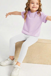 Terez Girl's Solid Comfortable Rib Minor Fault Leggings Girl's Trousers IBT 