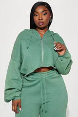 FN Women's Fleece Crop Top Zipper Hoodie