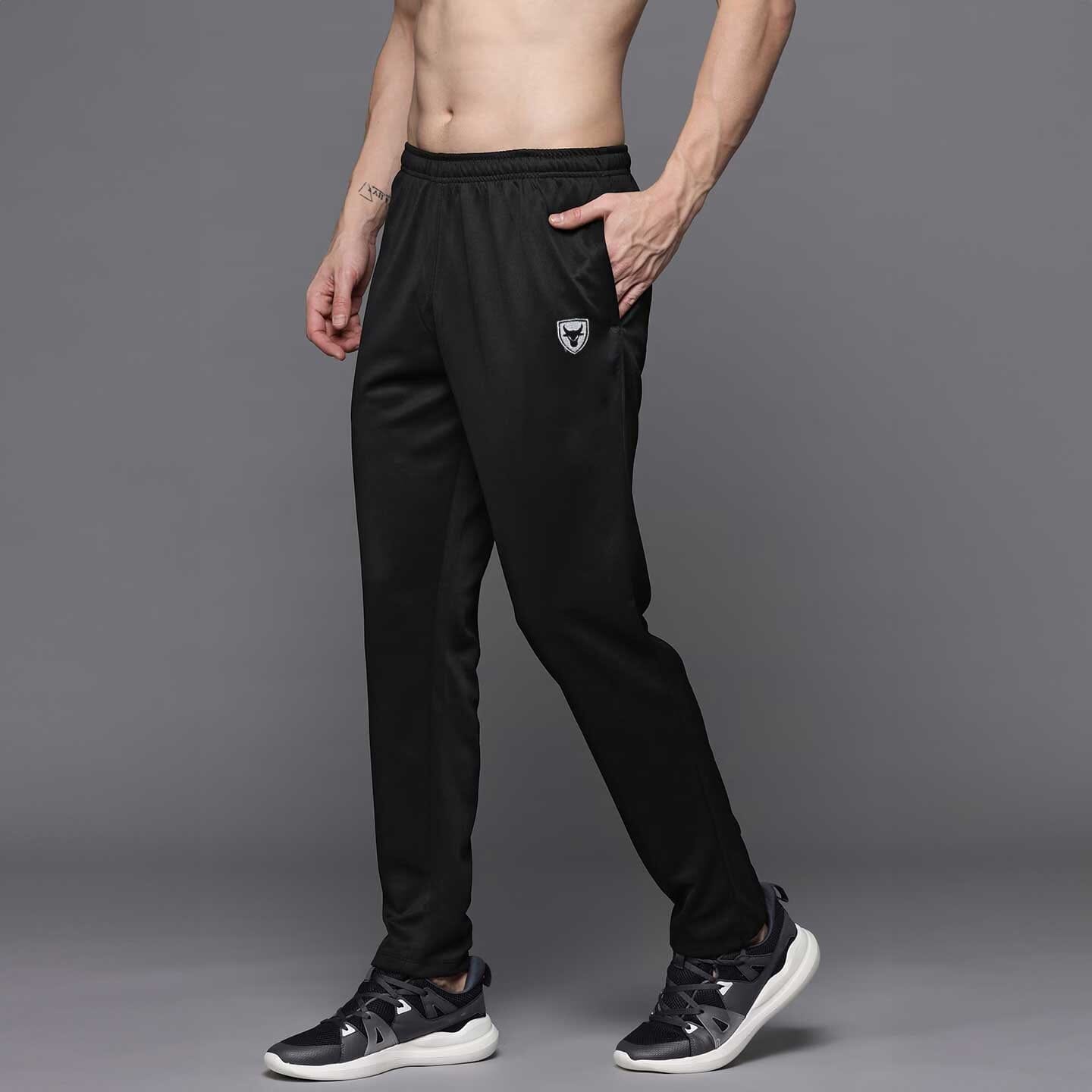 Men's Bull Embroidered Activewear Trousers Men's Trousers IBT Black S 