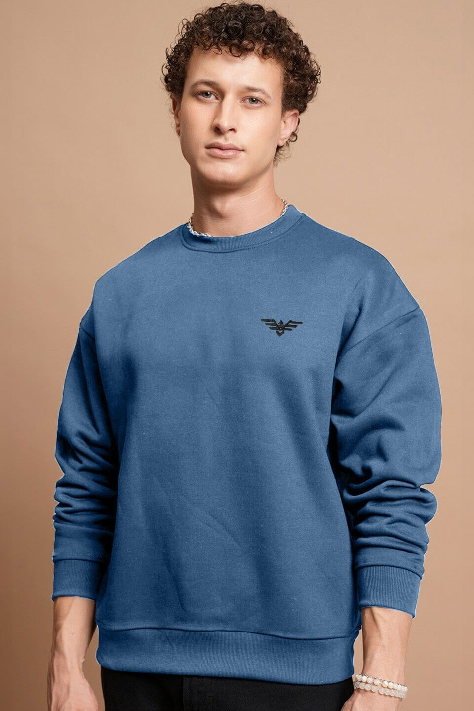 Eternity Premium Men's Logo Embroidered Sweat Shirt Men's Sweat Shirt ETY Aqua S 