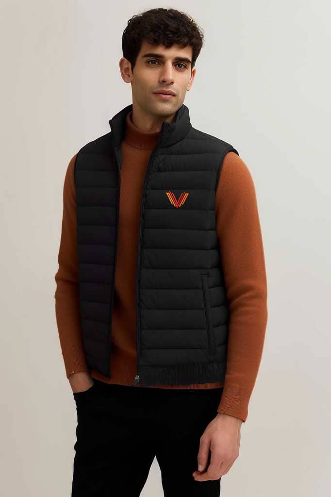 The Burnt Soul Men's Bristol Embroidered Sleeveless Puffer Gilet Men's Gilet IBT 