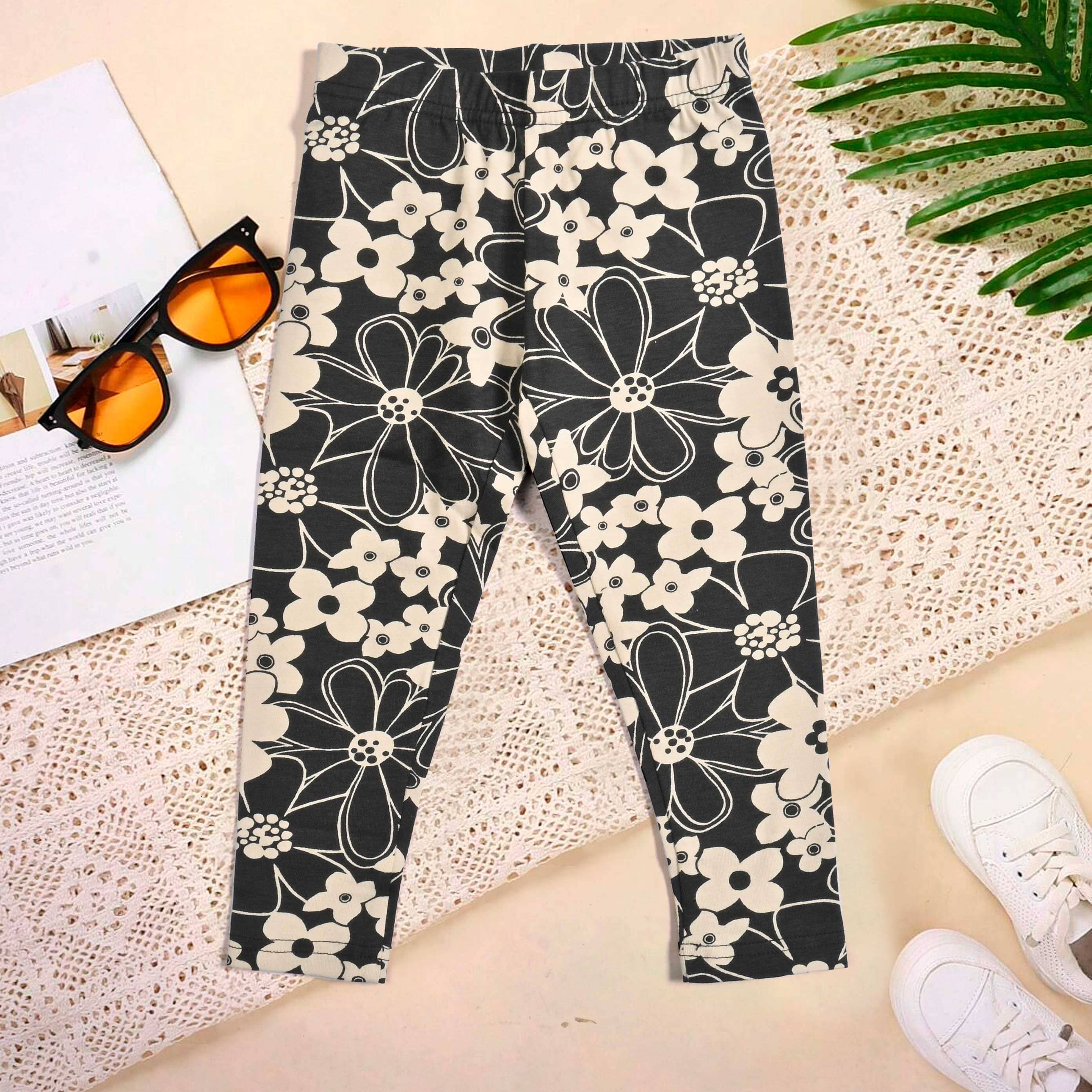 Hopio Girl's Printed Style Leggings Girl's Trousers MHJ D6 6-7 Year 