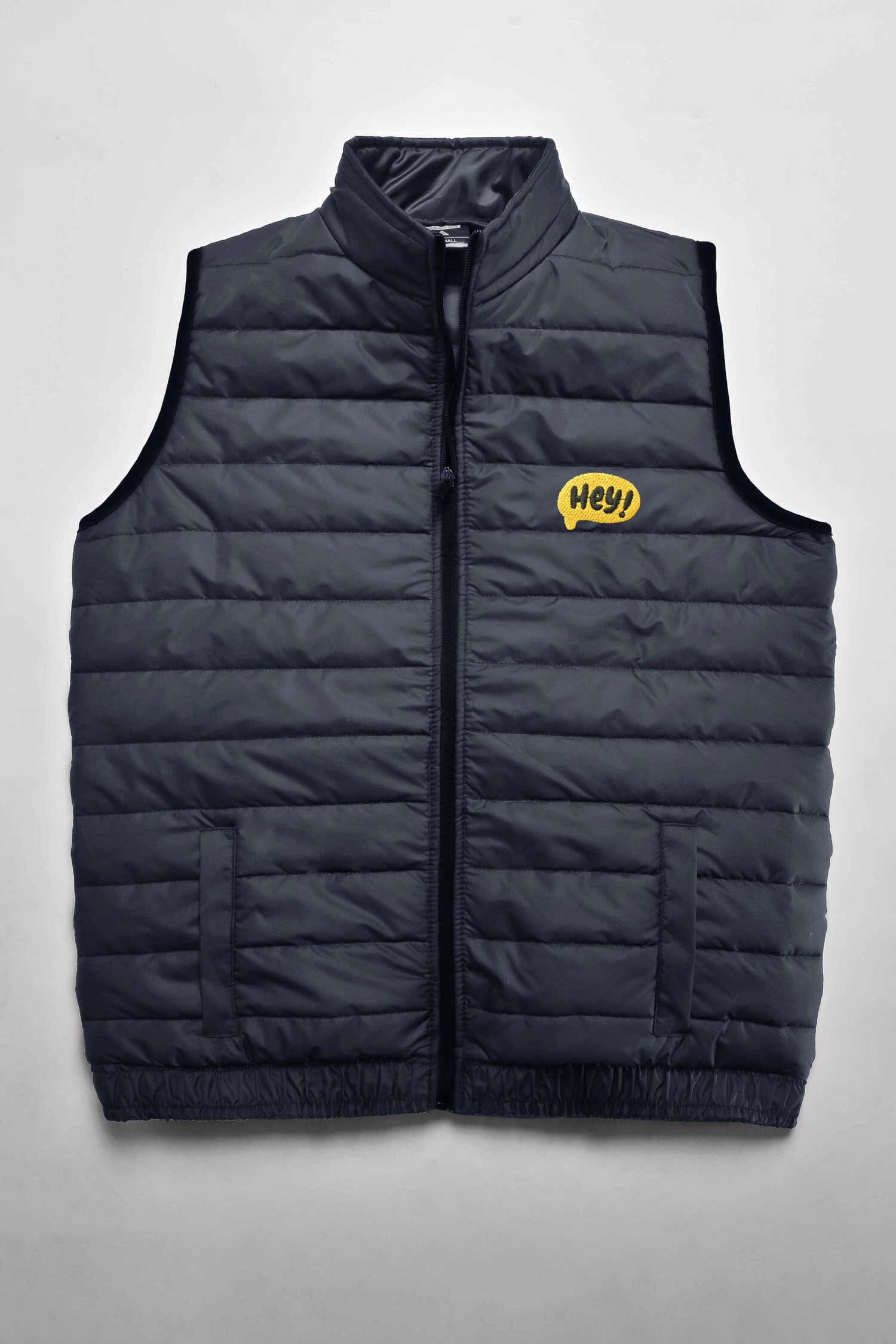 Burnt Soul Men's Hey Embroidered Body Warmer Puffer Gilet Men's Gilet IBT 