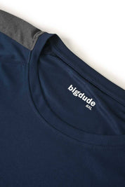 Big Sizes Men's Contrast Minor Fault Tee Shirt