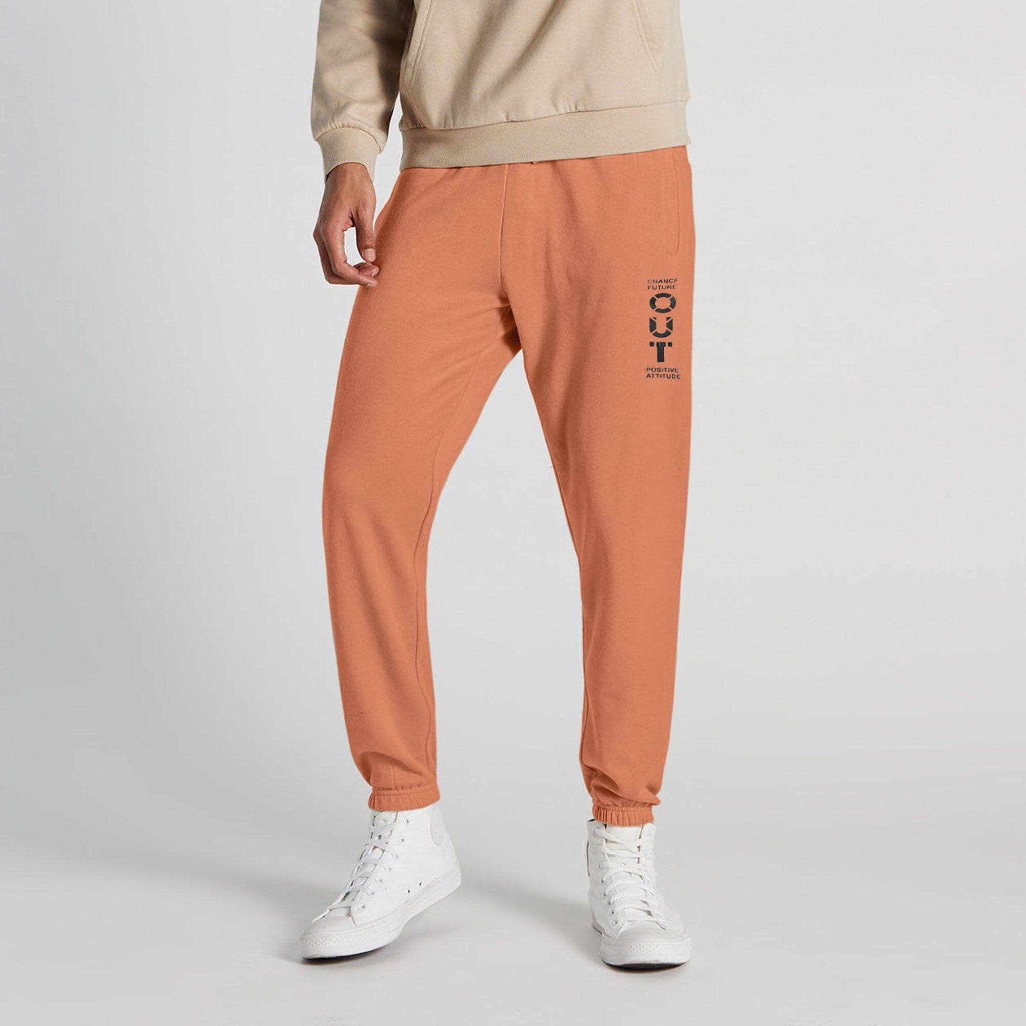 MAX 21 Men's Change Future Printed Fleece Joggers Pants Men's Jogger Pants SZK Rust S 