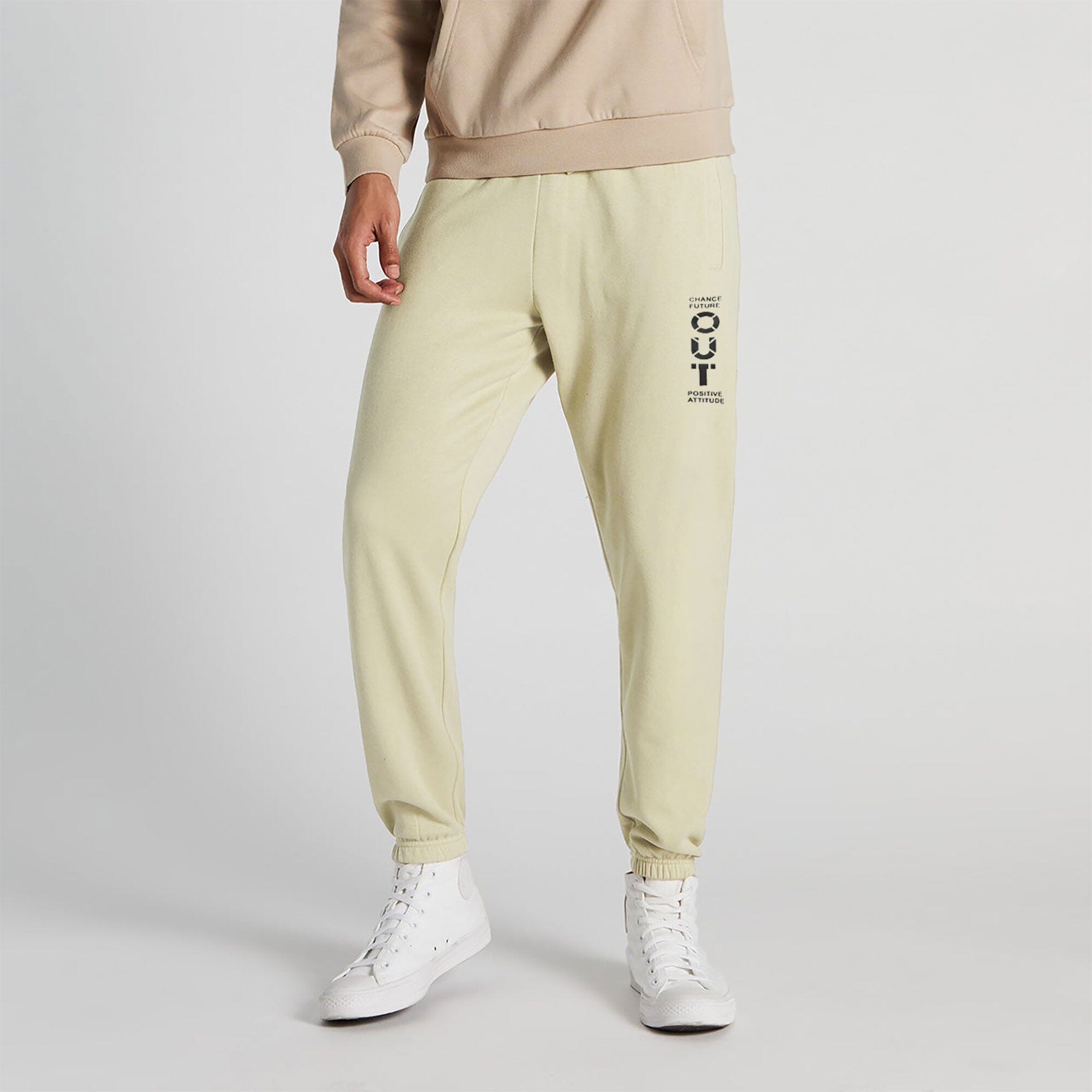 MAX 21 Men's Change Future Printed Fleece Joggers Pants Men's Jogger Pants SZK Cream S 