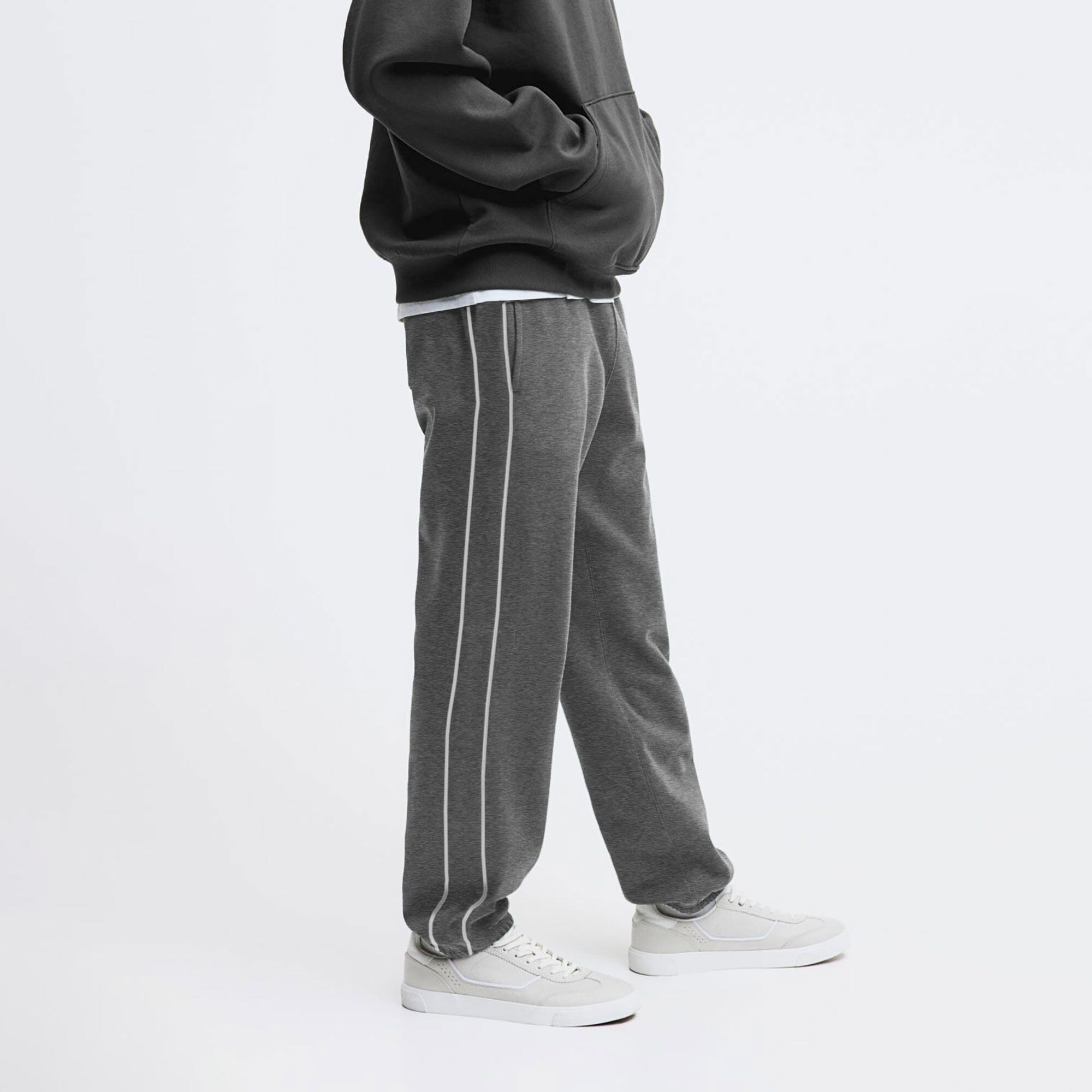 Max 21 Men's Contrast Design Fleece Sweat Pants Men's Sweat Pants SZK Charcoal S 