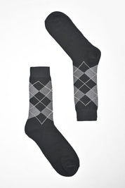 Men's Box Pattern Design Regular Dress Socks