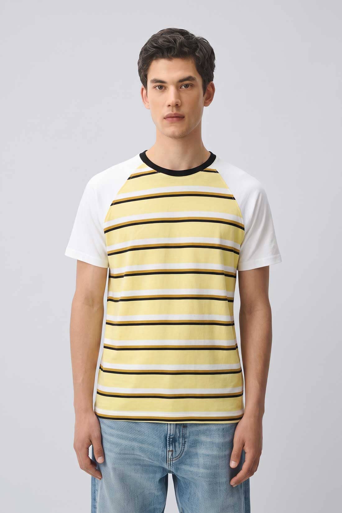 Canary & White Striped