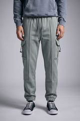 Men's Pleated Toggle Cargo Sweatpants