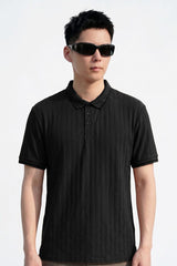 Max 21 Men's Tipped Collar Textured Polo Shirt