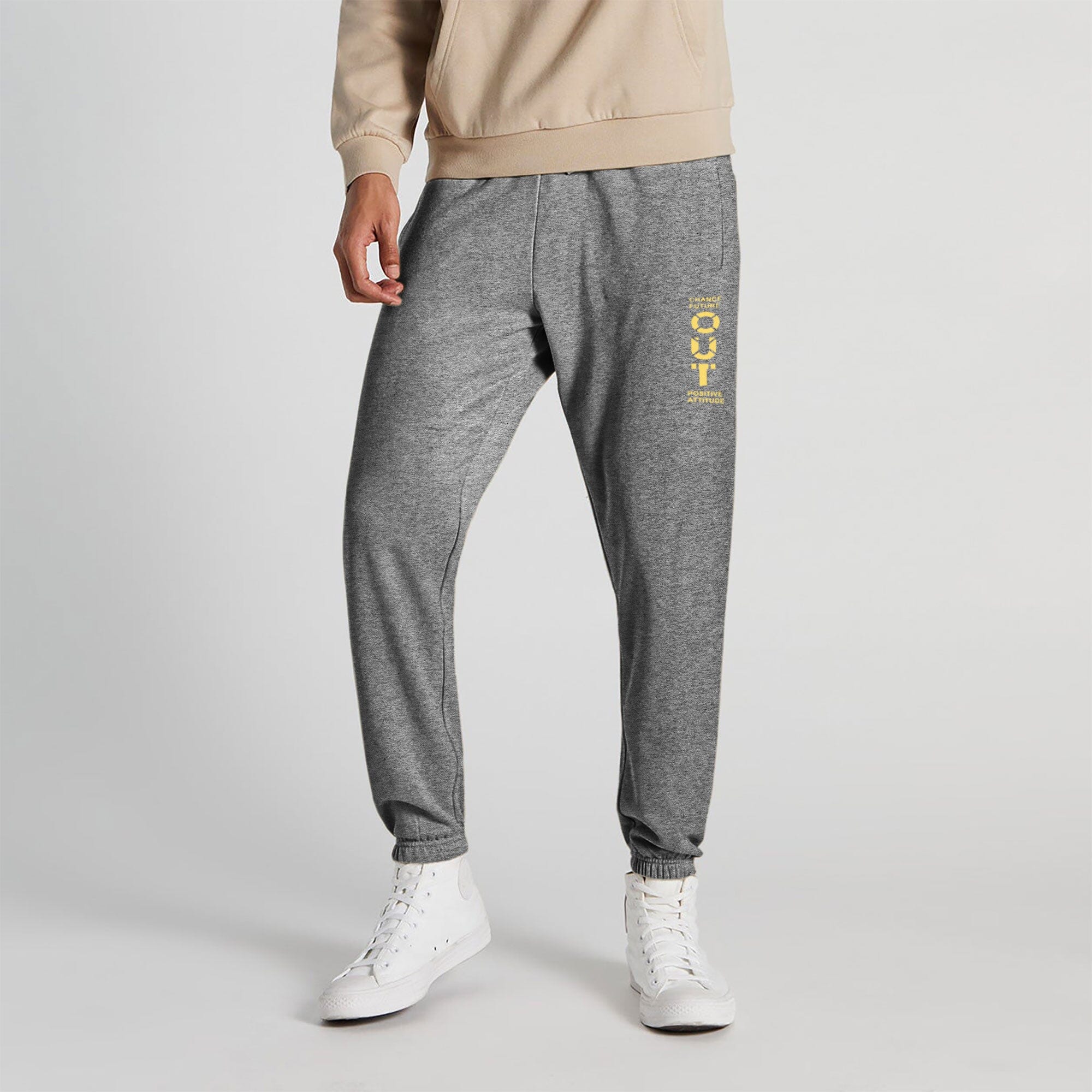 MAX 21 Men's Change Future Printed Fleece Joggers Pants Men's Jogger Pants SZK Charcoal S 