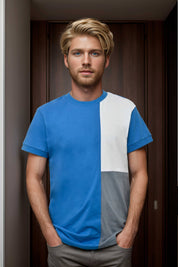 Polo Republica Men's Double Contrast Panel Short Sleeve Tee Shirt Men's Tee Shirt Polo Republica 