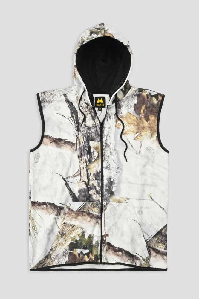 Max 21 Men's Snow Drift Printed Style Fleece Body Warmer