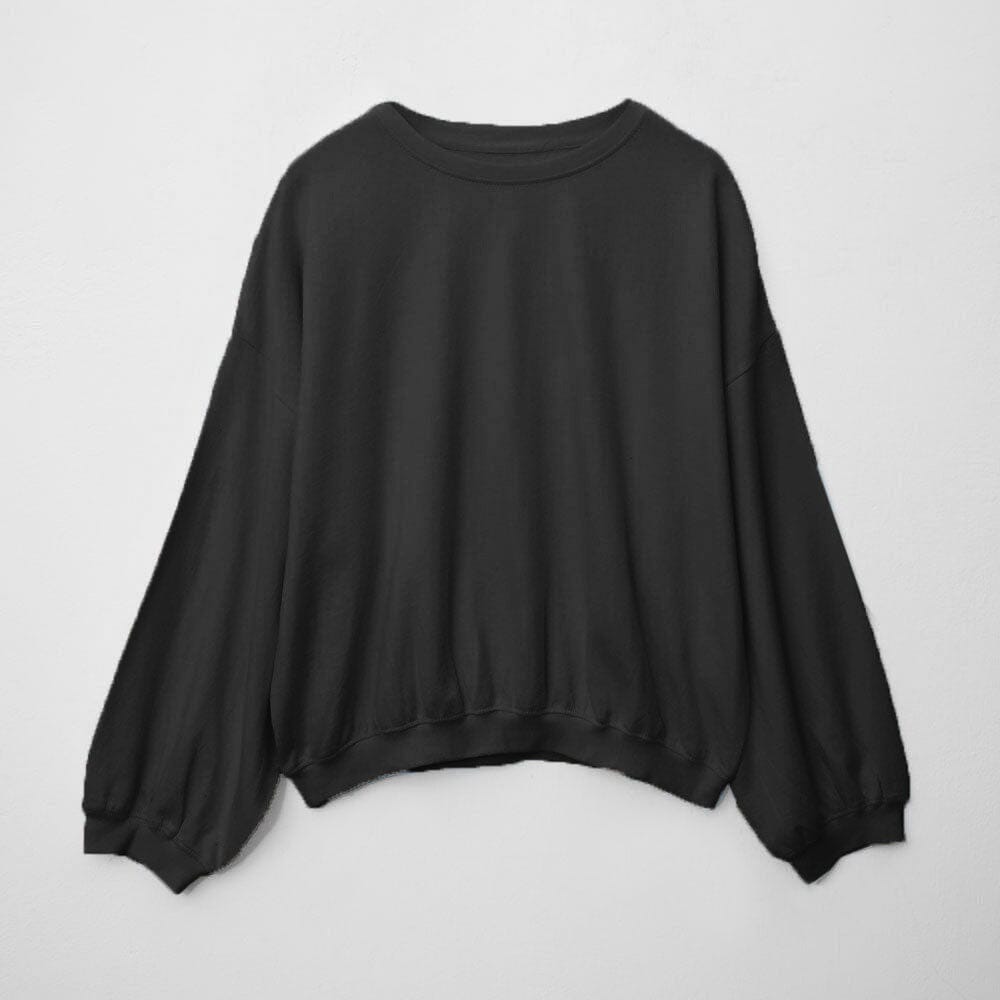 Urban Bliss Sariwŏn Women's Crew Neck Minor Fault Terry Sweatshirt Minor Fault HAS Apparel Black XS(34) 