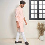 Hud Hud Men's Verviers Mandarin Collar Stitched Kurta