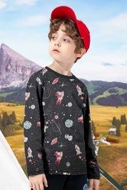Kid's Glaxay Printed Long Sleeve Tee Shirt Boy's Tee Shirt Minhas Garments 