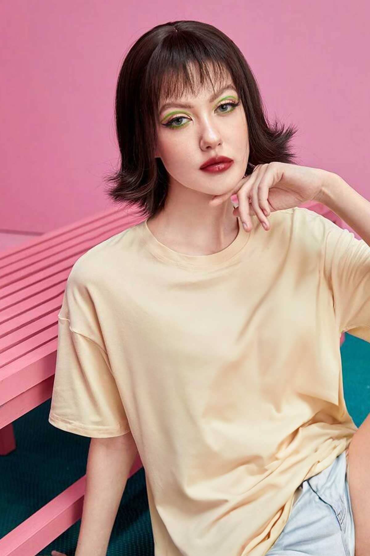 Women's Oversized Crew Neck Minor Fault Tee Shirt