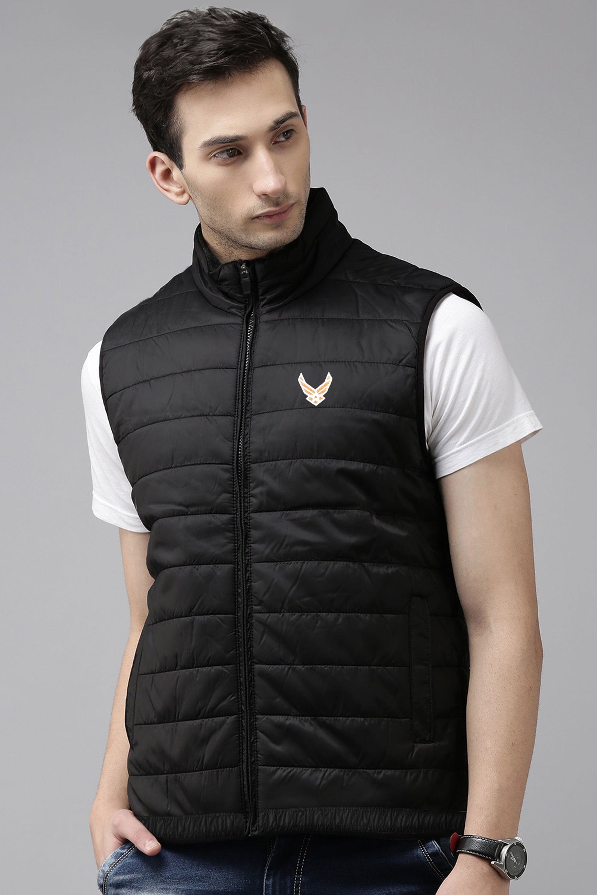 Burnt Soul Men's Logo Embroidered Puffer Gilet Men's Gilet IBT 