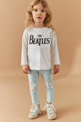 ZR Girl's The Beatles Printed Long Sleeve Minor Fault Tee Shirt
