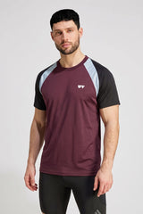 Urban Vogue Men's Contrast Raglan Activewear Tee Shirt