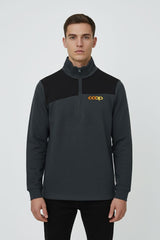 Cut Label Men's Embroidered Quarter Zipper Sweatshirt