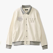 Primark Unisex Tiger Embroidered Reflective Stripes Baseball Varsity Fleece Jacket Men's Jacket HAS Apparel 