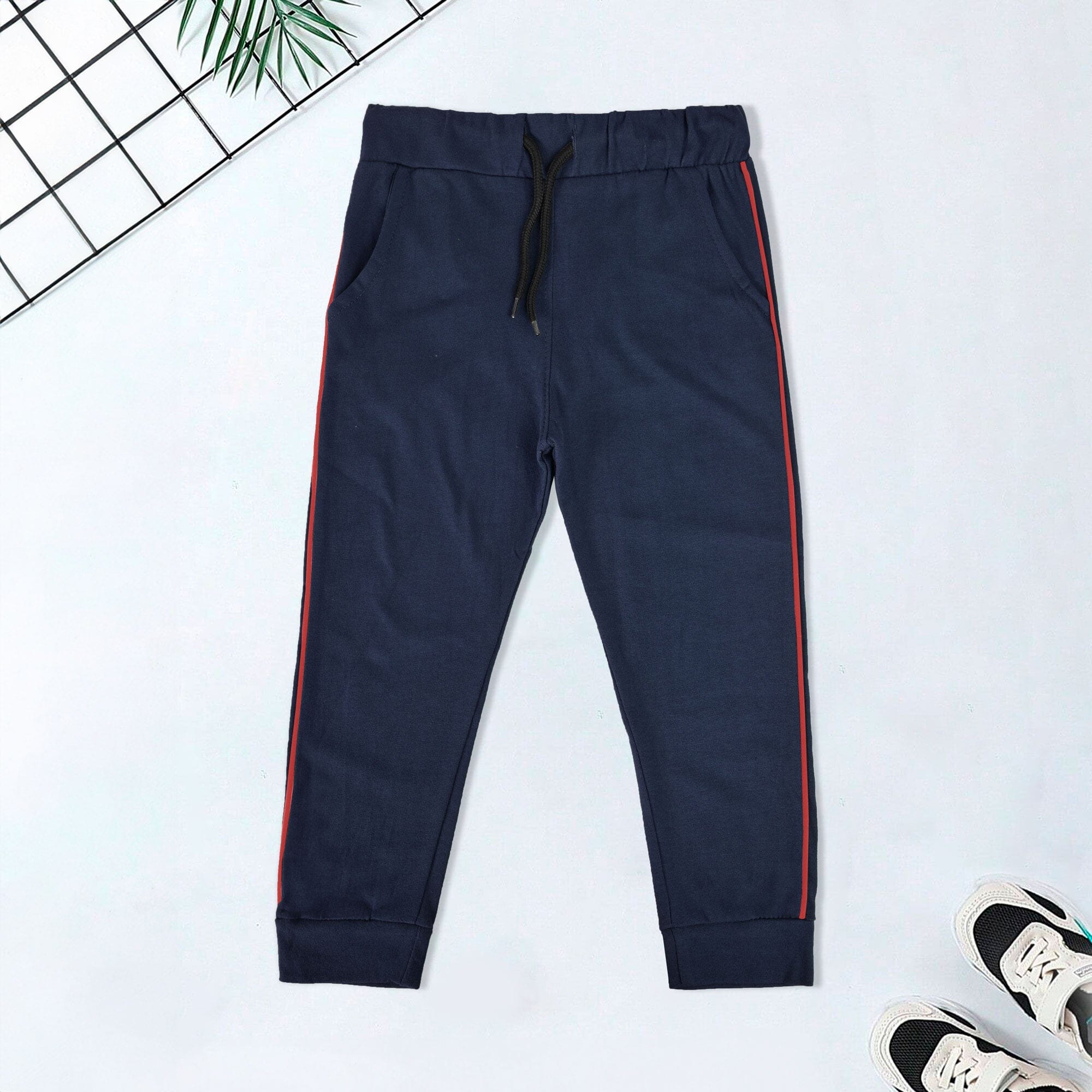 Top Shop Kid's Contrast Side Panel Design Minor Fault Jogger Pants Boy's Trousers SNR Navy 2-3 Years 