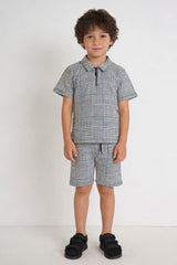 Boy's Houndstooth Zipper Twin Set