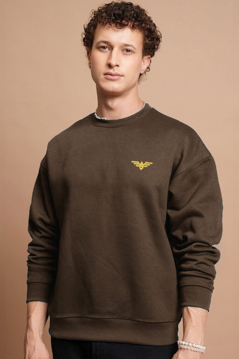 Eternity Premium Men's Logo Embroidered Sweat Shirt Men's Sweat Shirt Eternity (Sale Basis) Chocolate S 