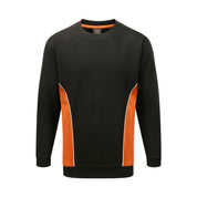 Men's Contrast Side Panel Crew Neck Minor Fault Sweat Shirt Men's Sweat Shirt image Navy Orange S