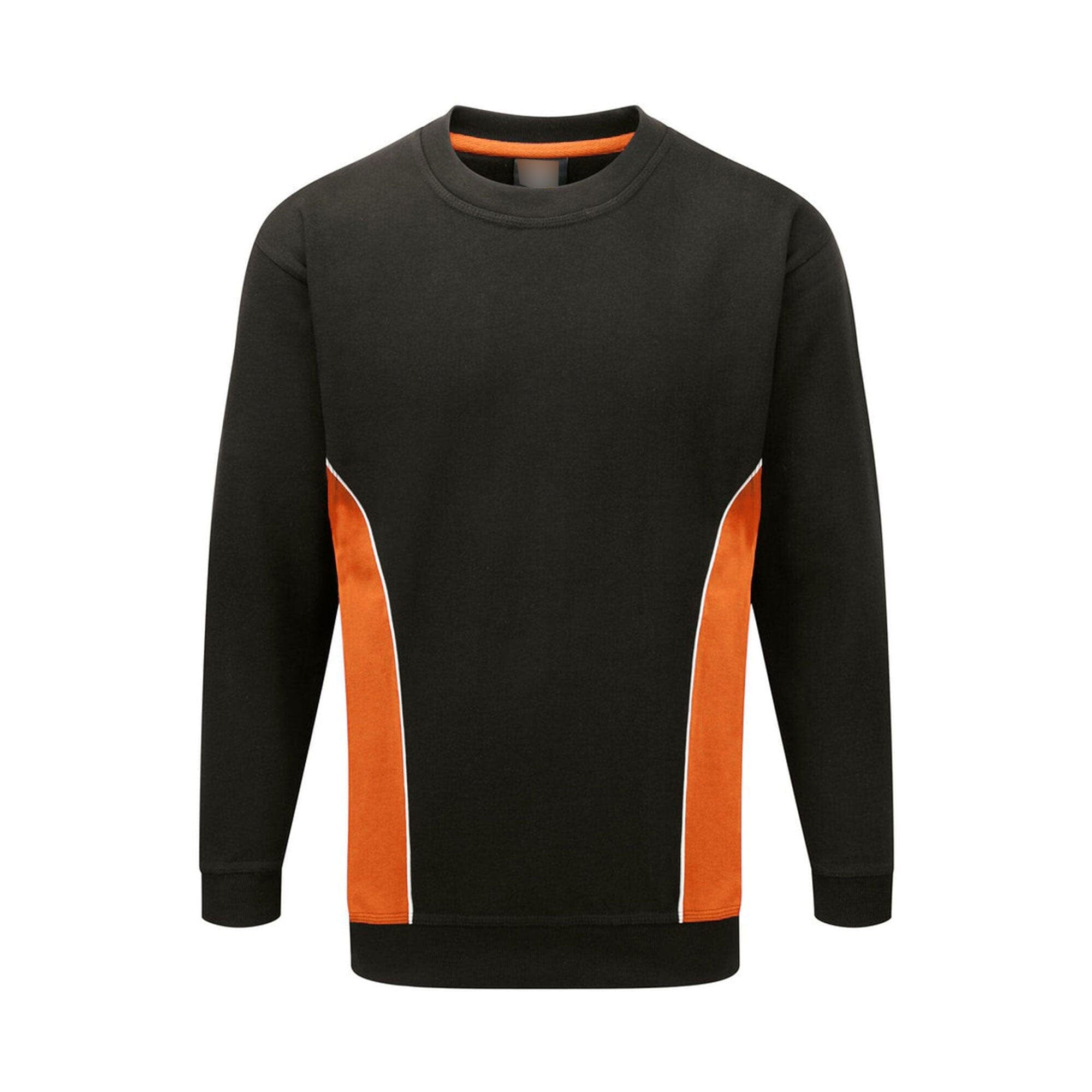 Men's Contrast Side Panel Crew Neck Minor Fault Sweat Shirt Men's Sweat Shirt image Navy Orange S