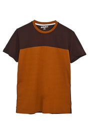 Men's Contrast Panel Style Crew Neck Tee Shirt