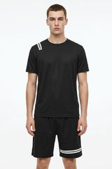 Men's Shoulder Striped Activewear Twin Set