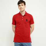 Men's 3 Embroidered Short Sleeve Polo Shirt