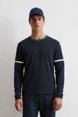 Men's Contrast Neck Striped Tee Shirt