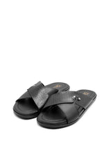 Black Camel Men's Criss Cross Slides