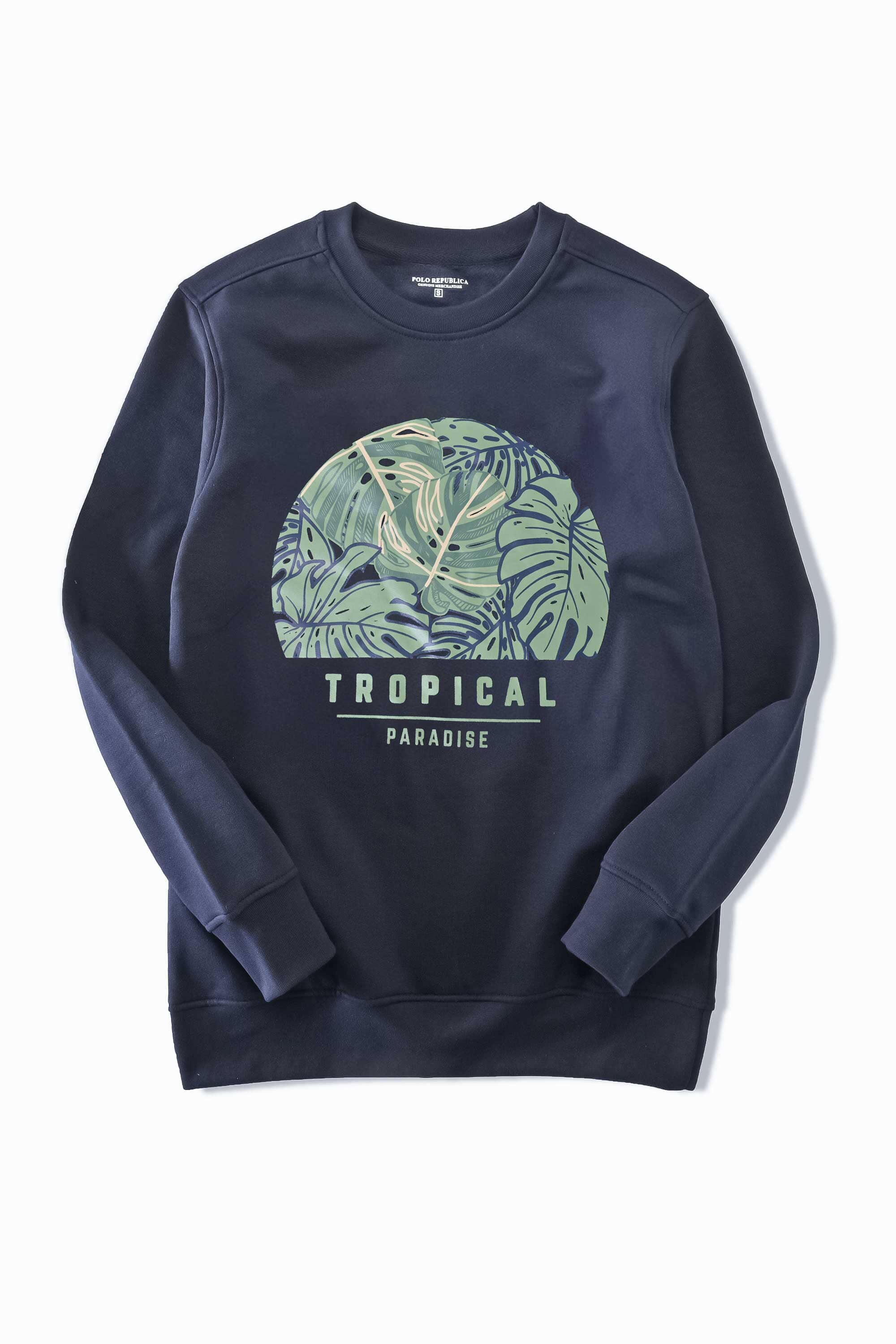 Polo Republica Men's Tropical Paradise Printed Fleece Sweat Shirt Men's Sweat Shirt Polo Republica 