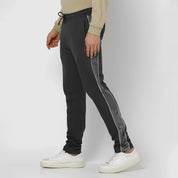 Polo Republica Men's Contrast Panel Pony Embroidered Terry Trousers Men's Trousers Polo Republica Black & Charcoal S 
