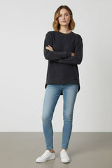 L.A.T Women's Leopard High Low Hem Sweatshirt