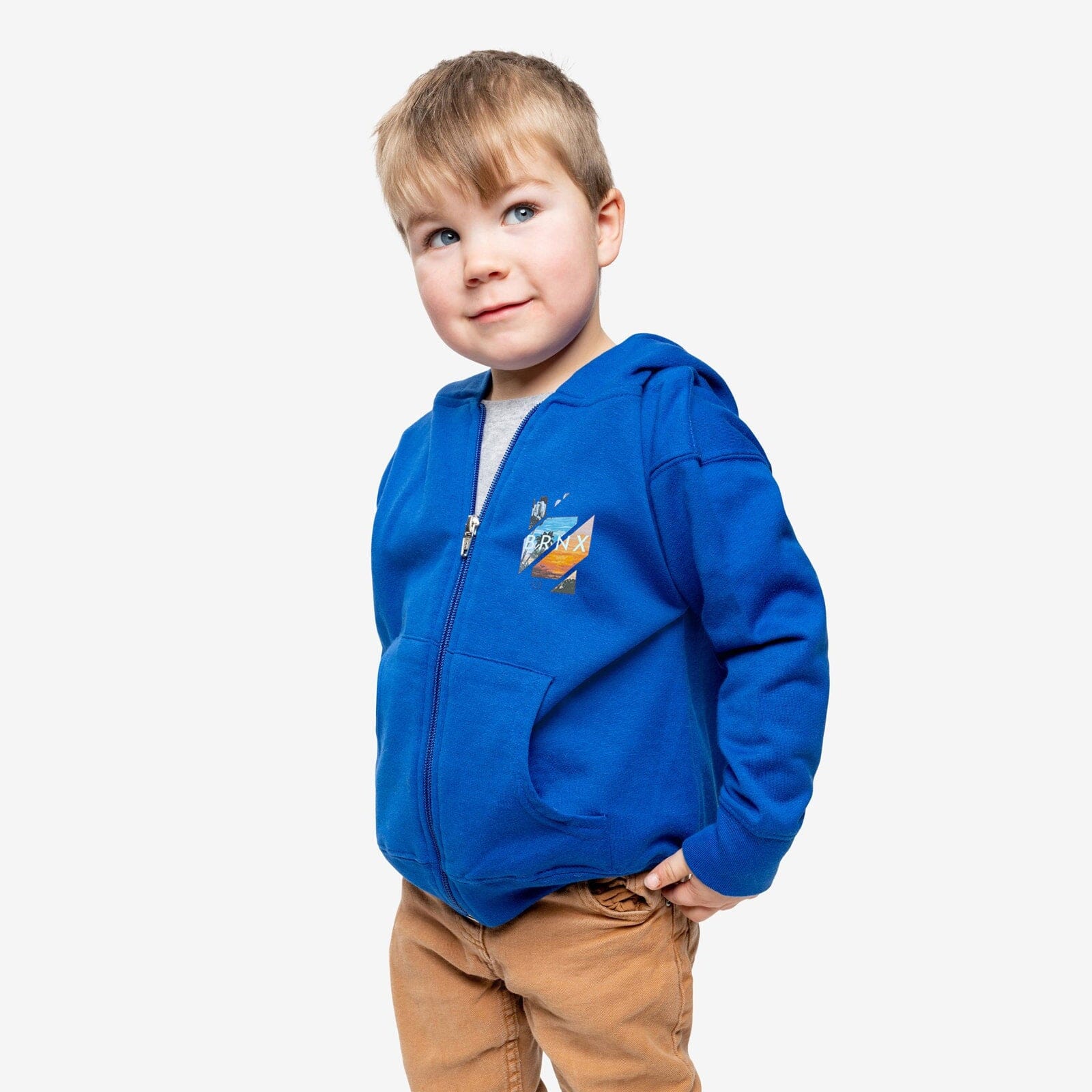 Independent Kid's Brnx Printed Zipper Fleece Hoodie kid's Zipper Hoodie SNR Royal XS(4-5 Years) 