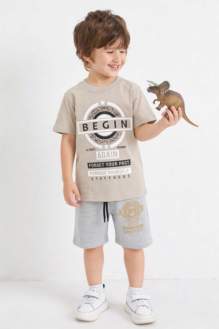 Beige & Heather Grey